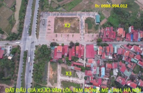 Mặt đường kinh doanh đất đấu giá Tam Đồng X3 , Mê Linh, Hà Nội, 2 vỉa hè , 2 mặt đường